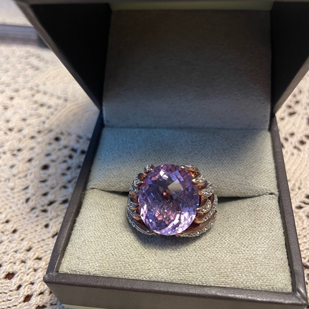 Ross-Simons Purple Amethyst Ring Rose Gold over Sterling Silver